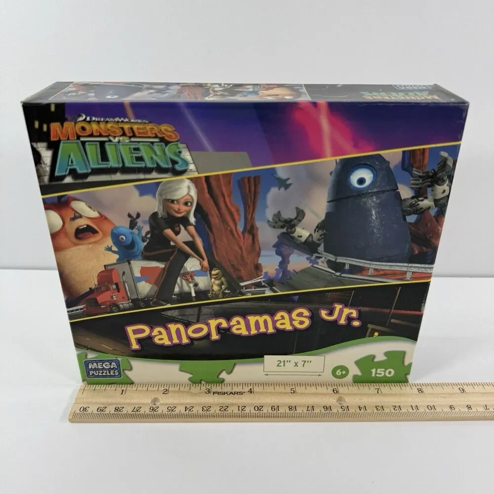 Monsters vs Aliens Panoramas Jr Jigsaw Mega Puzzle 150 Pieces Factory Sealed New
